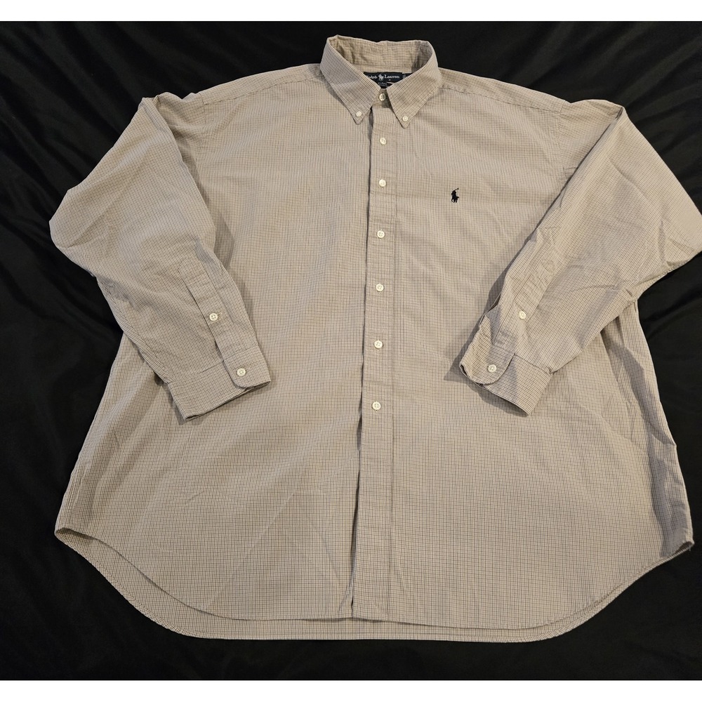 Ralph Lauren Blake Men's 100% Cotton Beige w/ Black Brown Line Pattern XXL 2XL